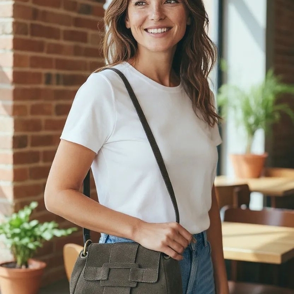 Sundance Italy Suede Leather Crossbody - Picture 1 of 7